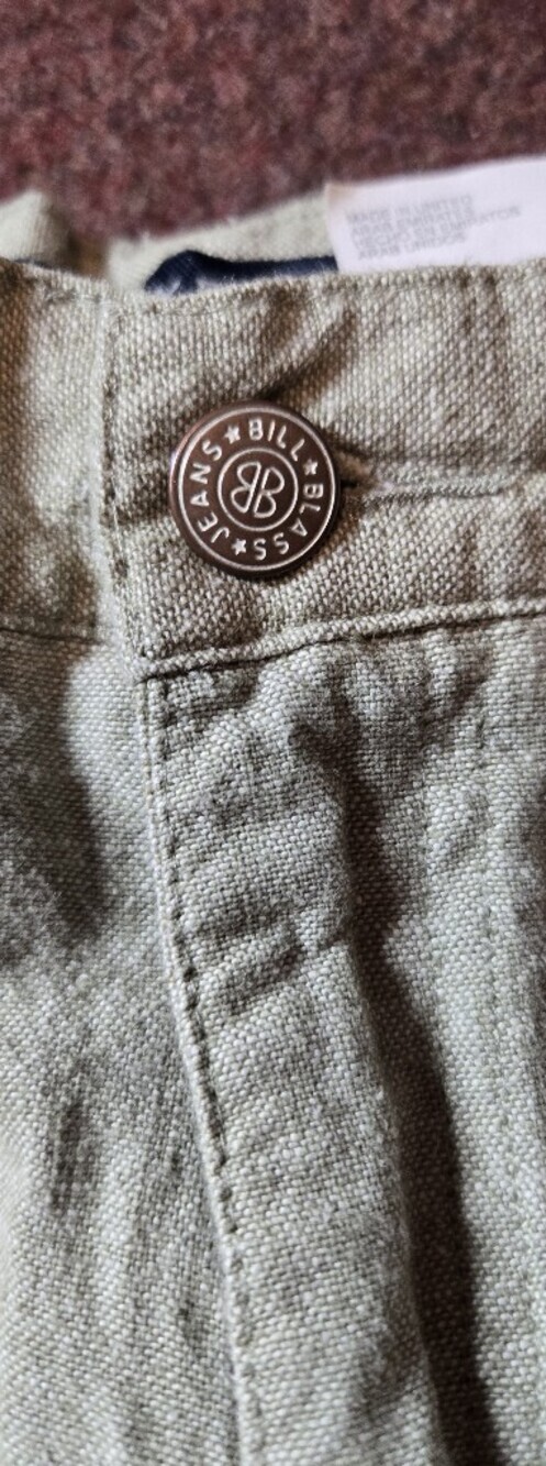 Vintage Bill Blass Linen Blend Trousers In Light Green Size 16 - Picture 6 of 15